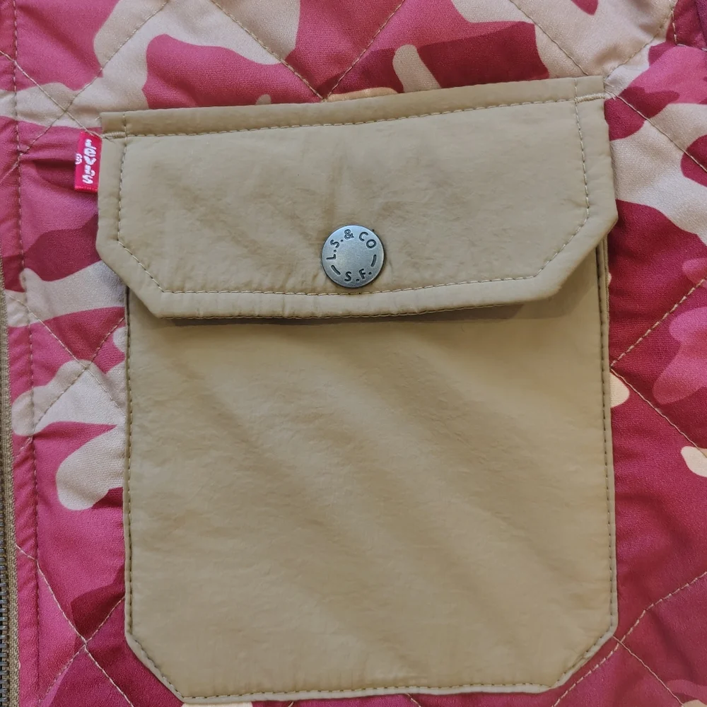 Levi's Red and‎ Tan Camo Bomber Jacket